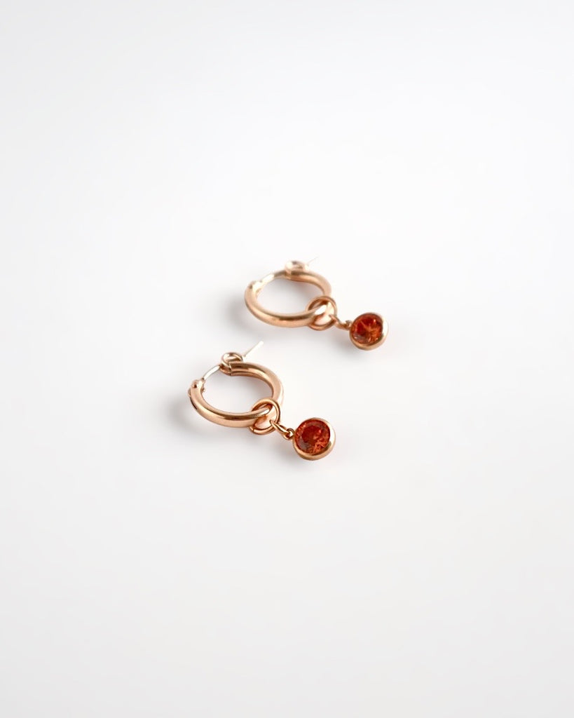 Birthstone mini hoops - Citrine (November)