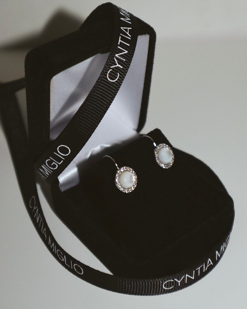 Mini Orbit Earrings - Mother of Pearl