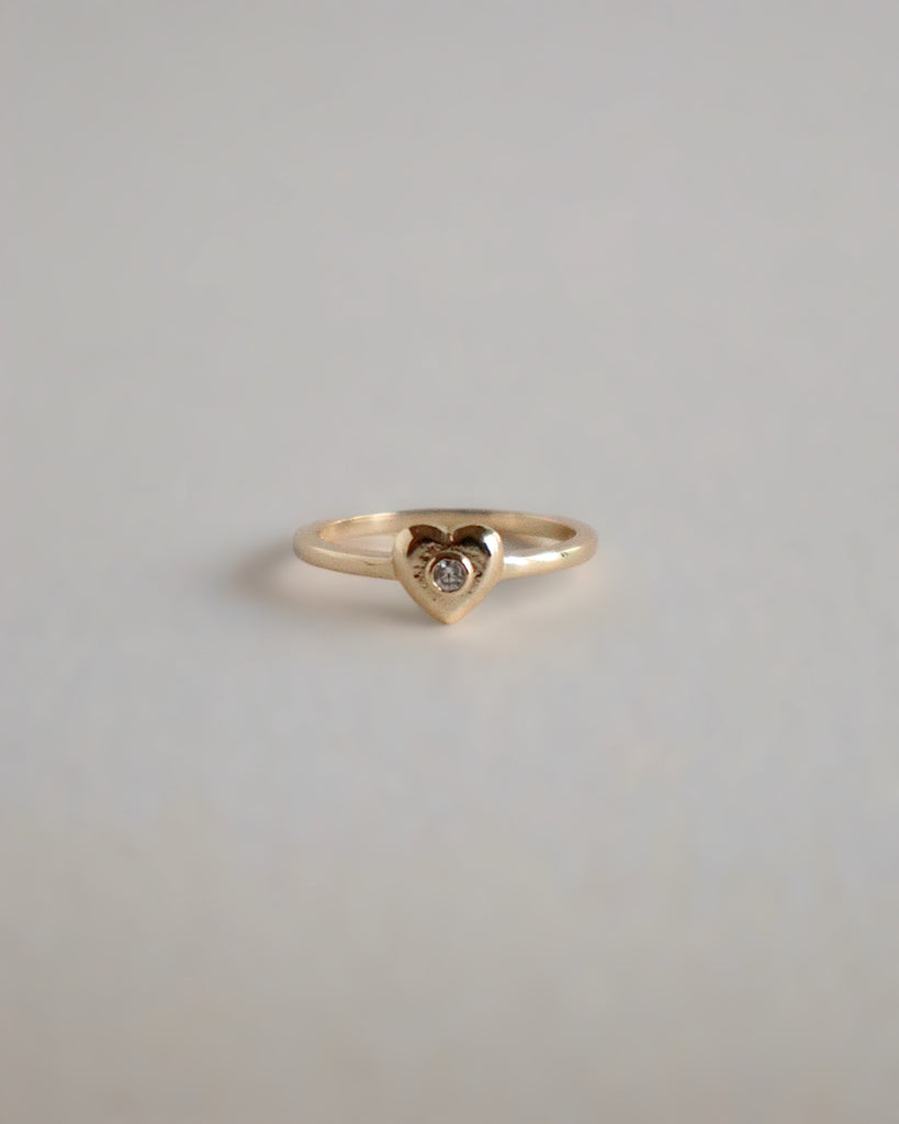Vermeil heart ring with a crystal size 7
