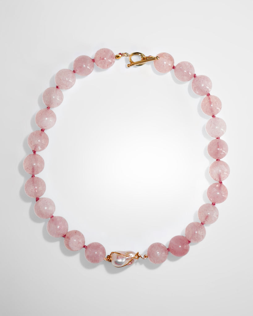Rose Quartz Baroque Collar