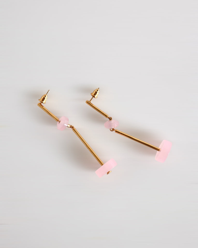 Rose Quartz Dangling earrings