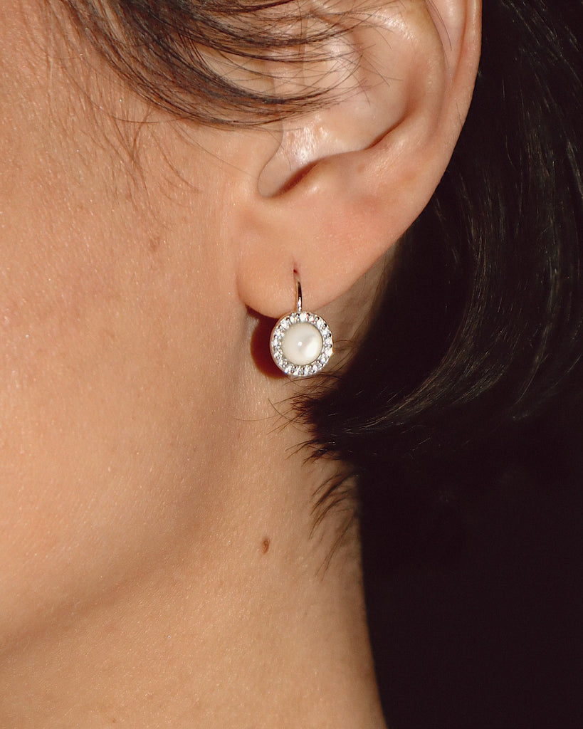 Mini Orbit Earrings - Mother of Pearl