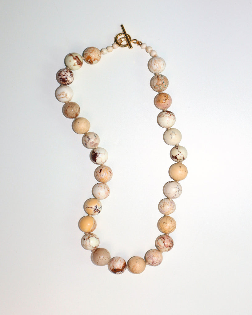 Riverstone beaded necklace small