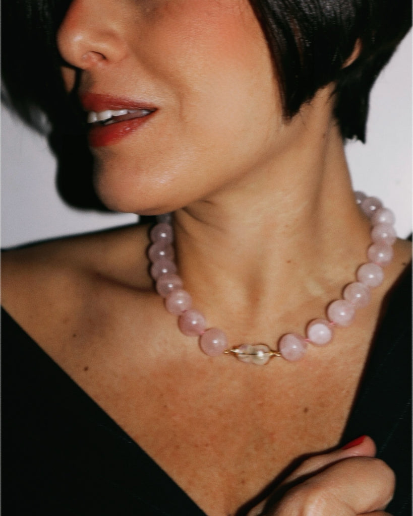Rose Quartz Baroque Collar - SAMPLE