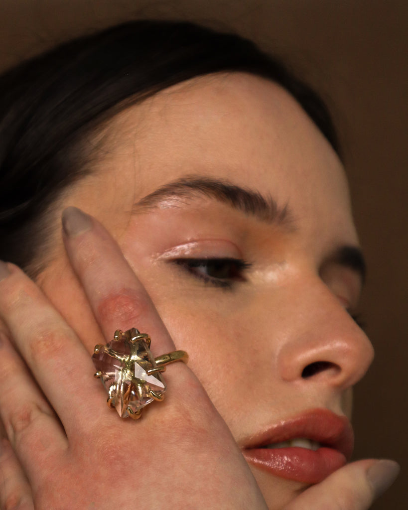 Clear Quartz Brut Ring