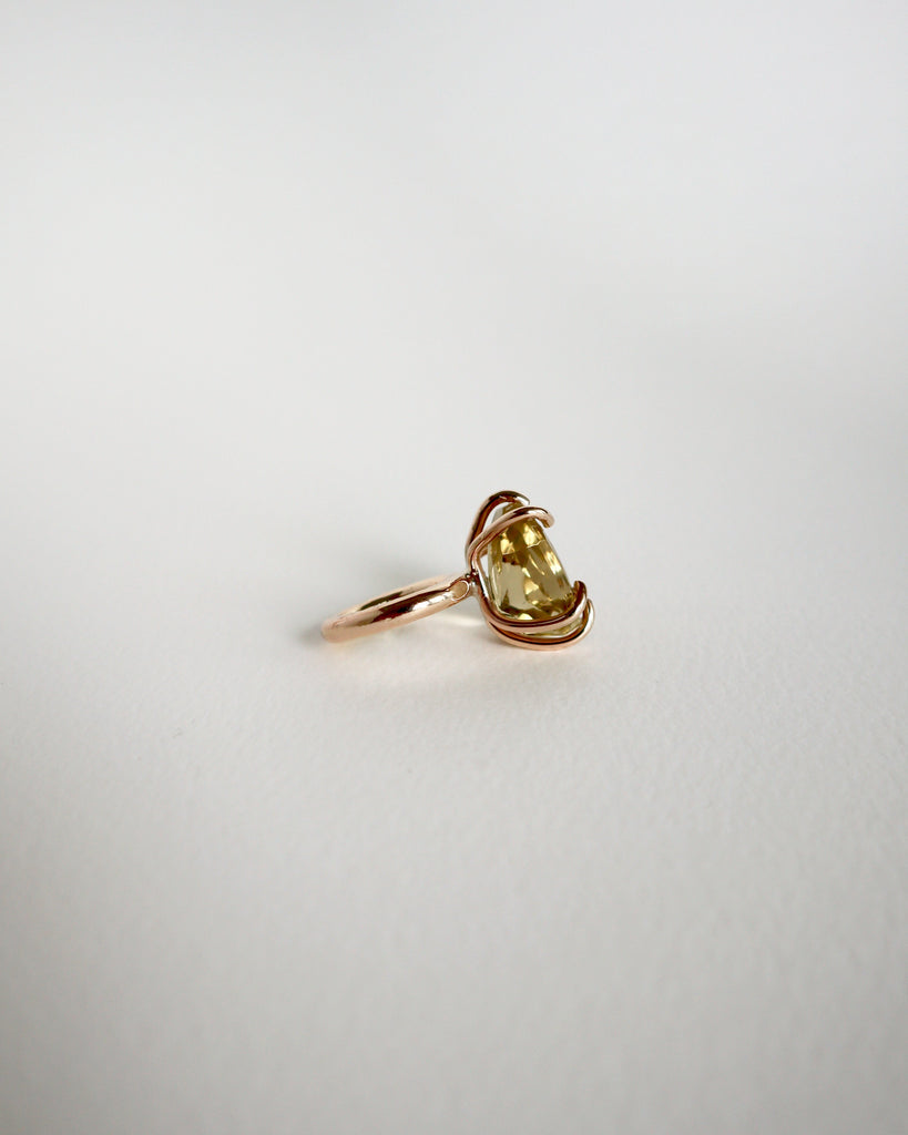 Lemon Quartz Brut Ring - Sample