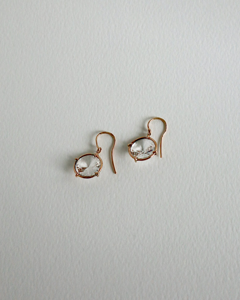 Round Drop Brut Earrings