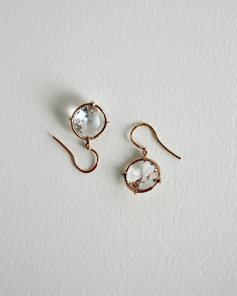 Round Drop Brut Earrings