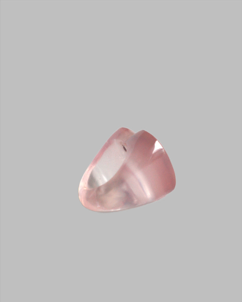 Rose Quartz Hoya ring with a diamond
