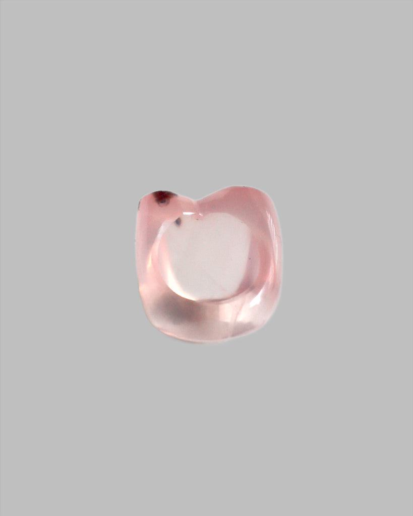 Rose Quartz Hoya ring with a diamond
