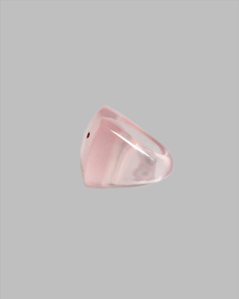 Rose Quartz Hoya ring with a diamond