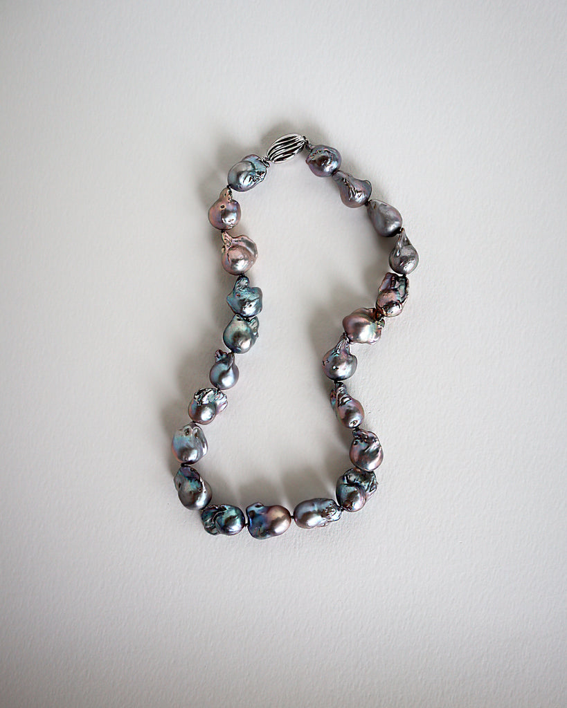 Barroque Grey Pearl Necklace