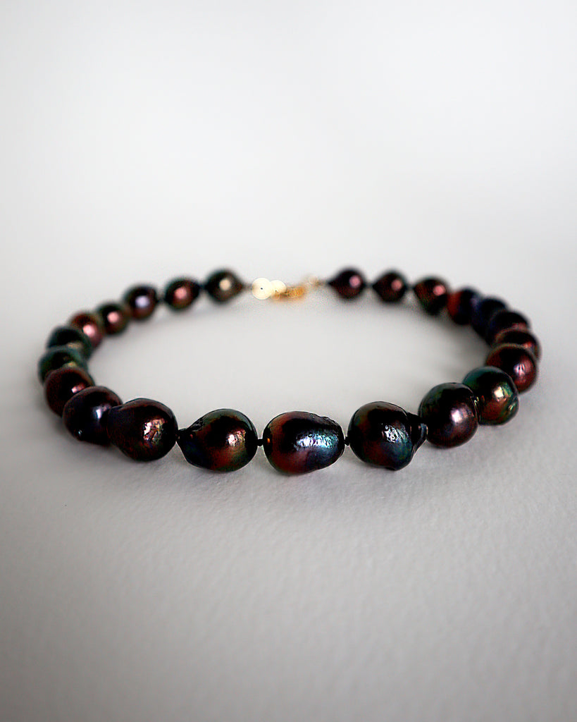 Barroque Black Pearl Necklace