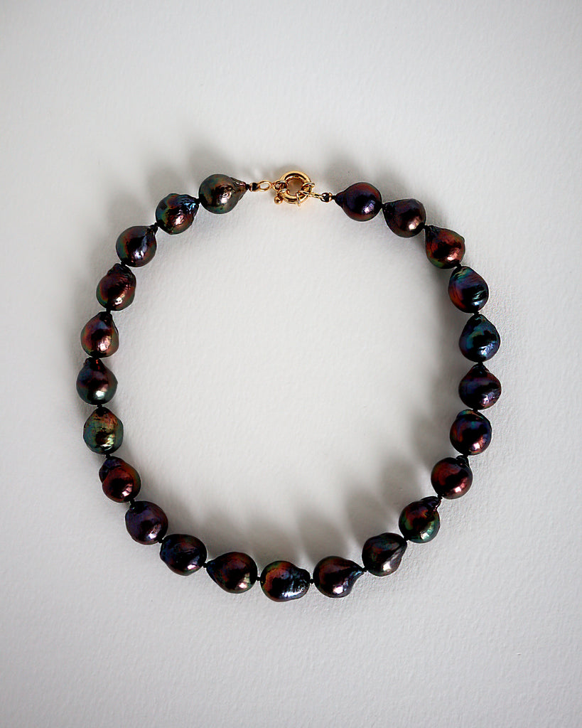 Barroque Black Pearl Necklace