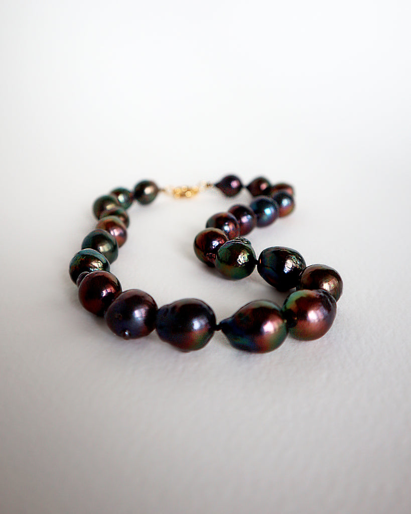 Barroque Black Pearl Necklace