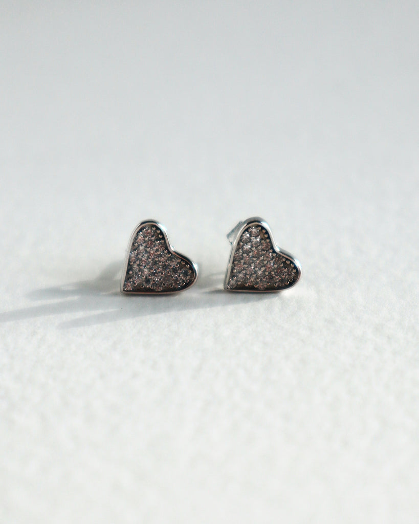 Mini Heart Pavé Studs