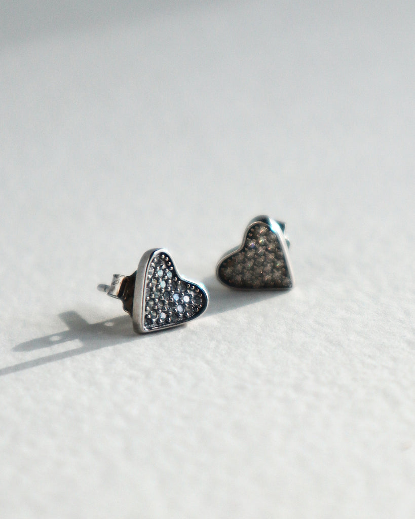 Mini Heart Pavé Studs