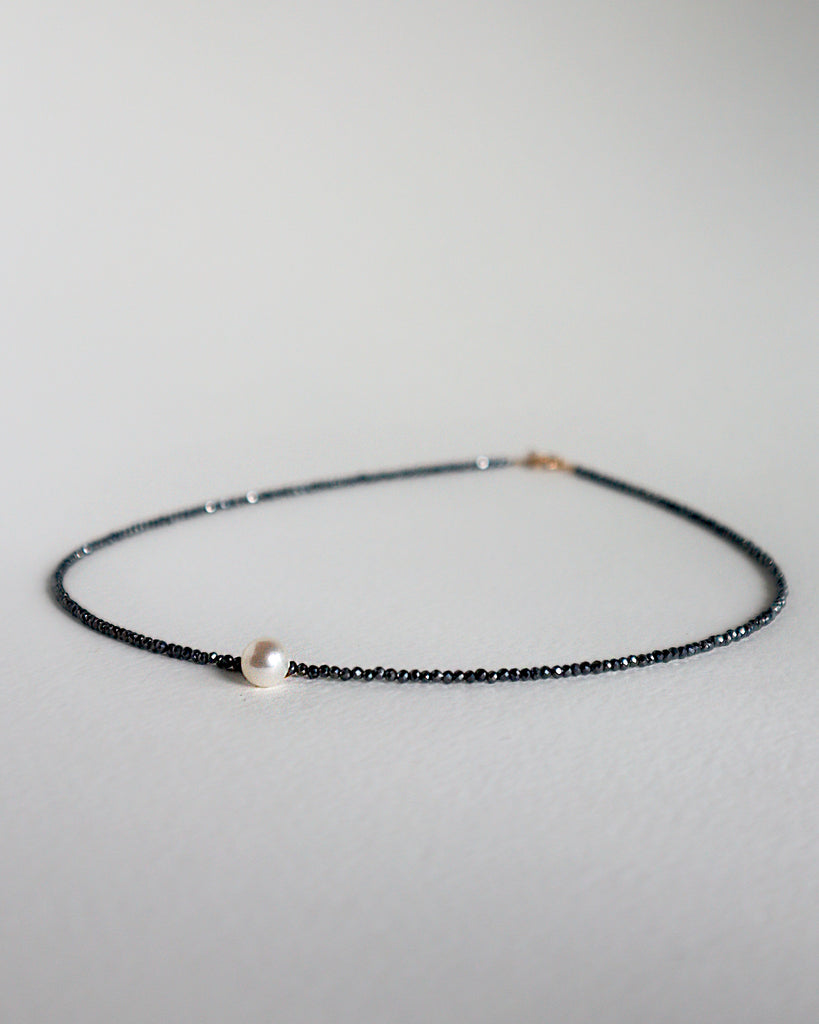 Diamond Cut Necklace with Pearl