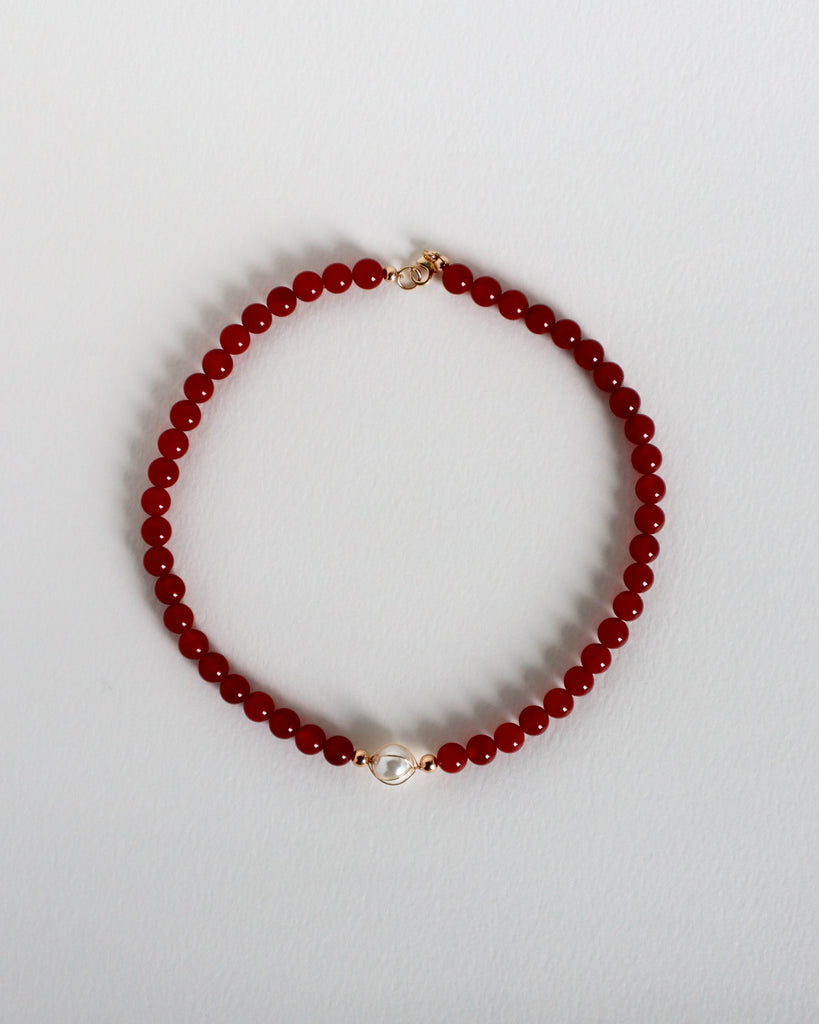 Carnelian with Pearl Necklace