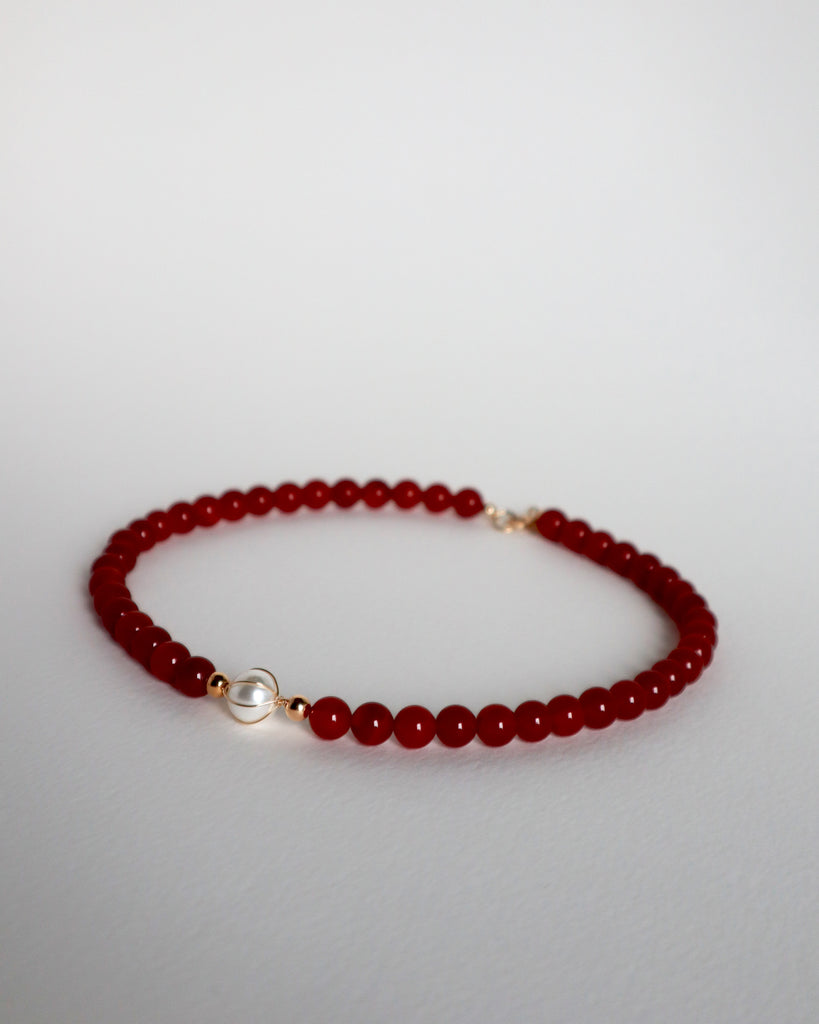 Carnelian with Pearl Necklace