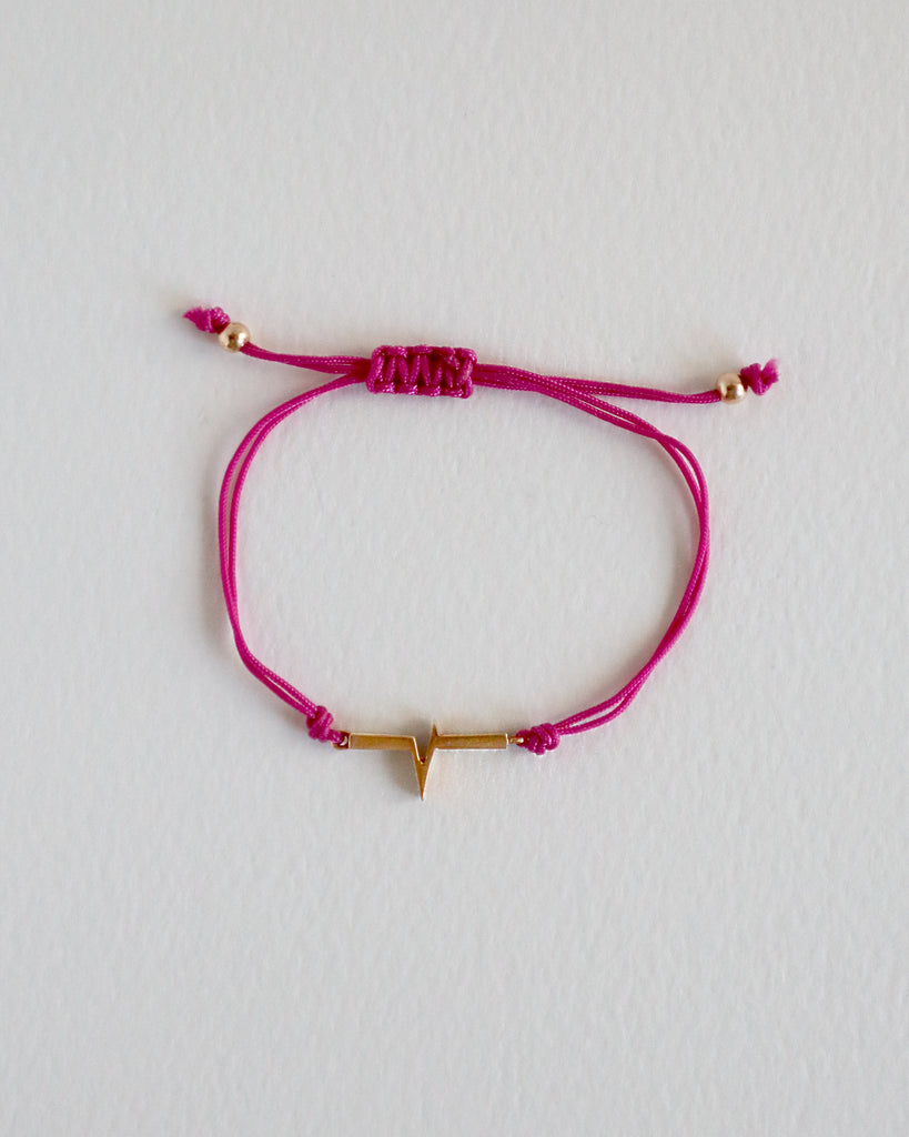 Pink Hearbeat Cord Bracelet