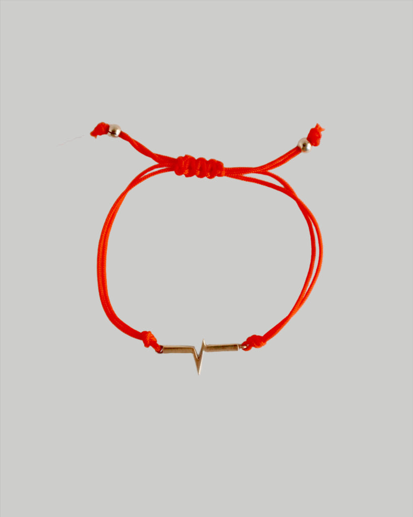 Orange Hearbeat Cord Bracelet