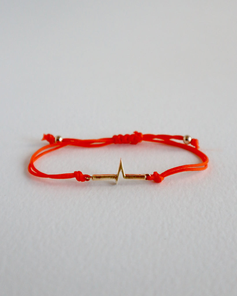 Orange Hearbeat Cord Bracelet