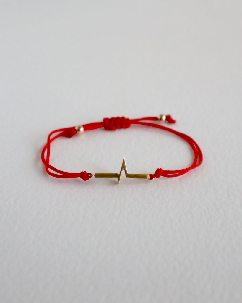 Red Hearbeat Cord Bracelet