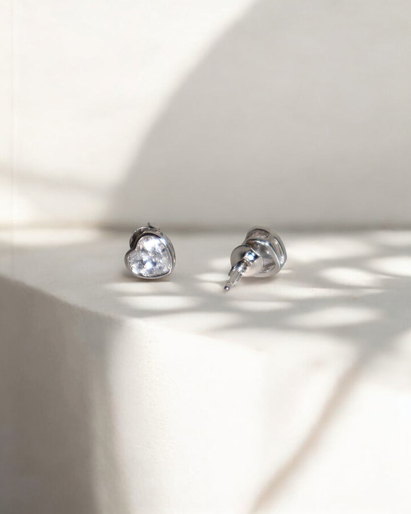 Sterling Silver Heart Studs