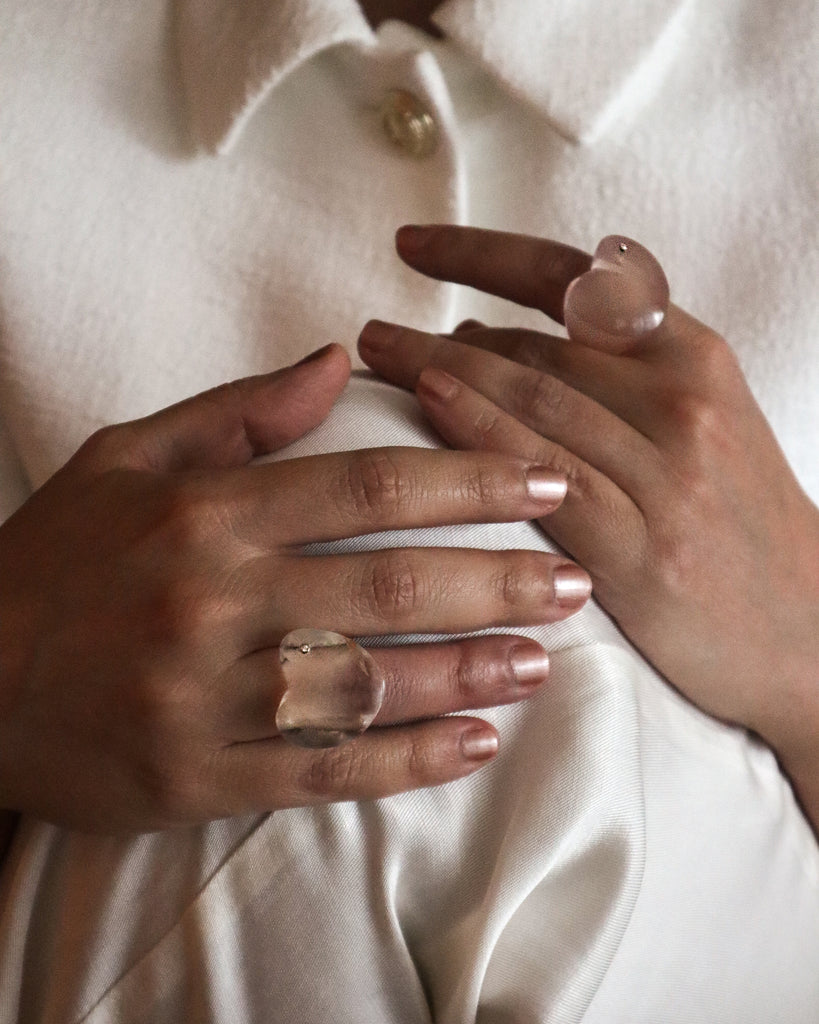 Rock Crystal Hoya ring