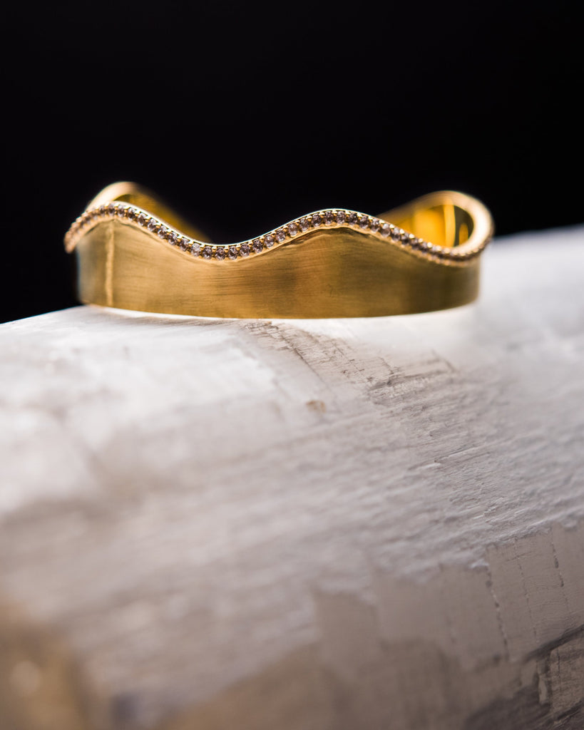 White Topaz Wave Bracelet