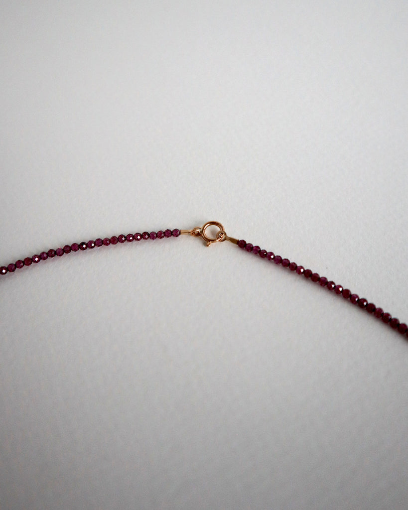 Diamond cut Pink Sapphire necklace