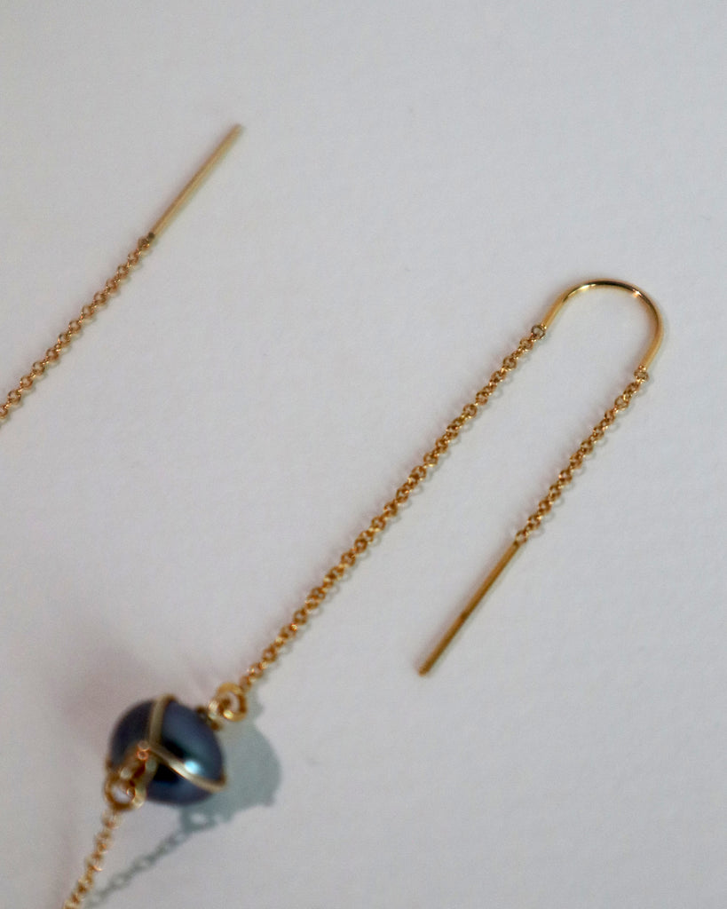 Chandelier Grey Pearl Earrings