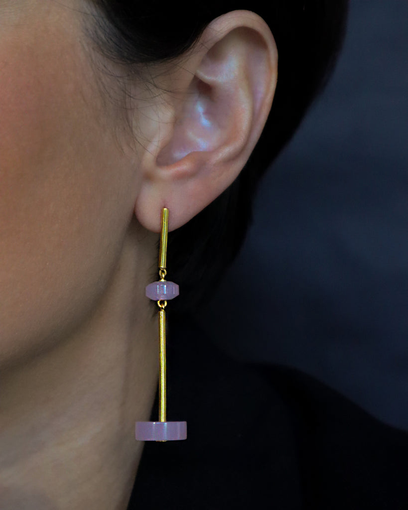 Rose Quartz Dangling earrings